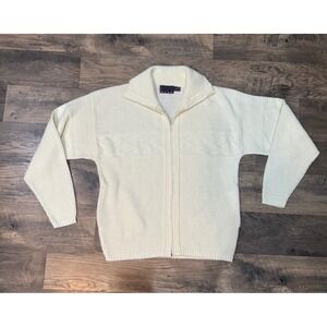 Vintage 90's American Priority Full Zip Sweater Cable Knit size Large men/unisex